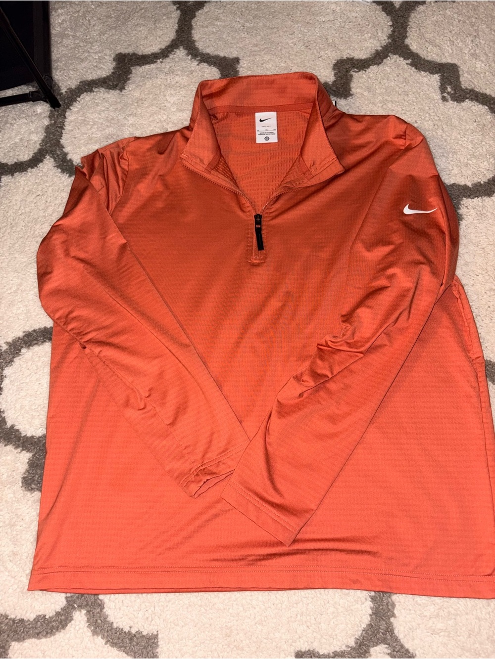 Nike Men’s Orange Quarter-Zip Performance Pullover